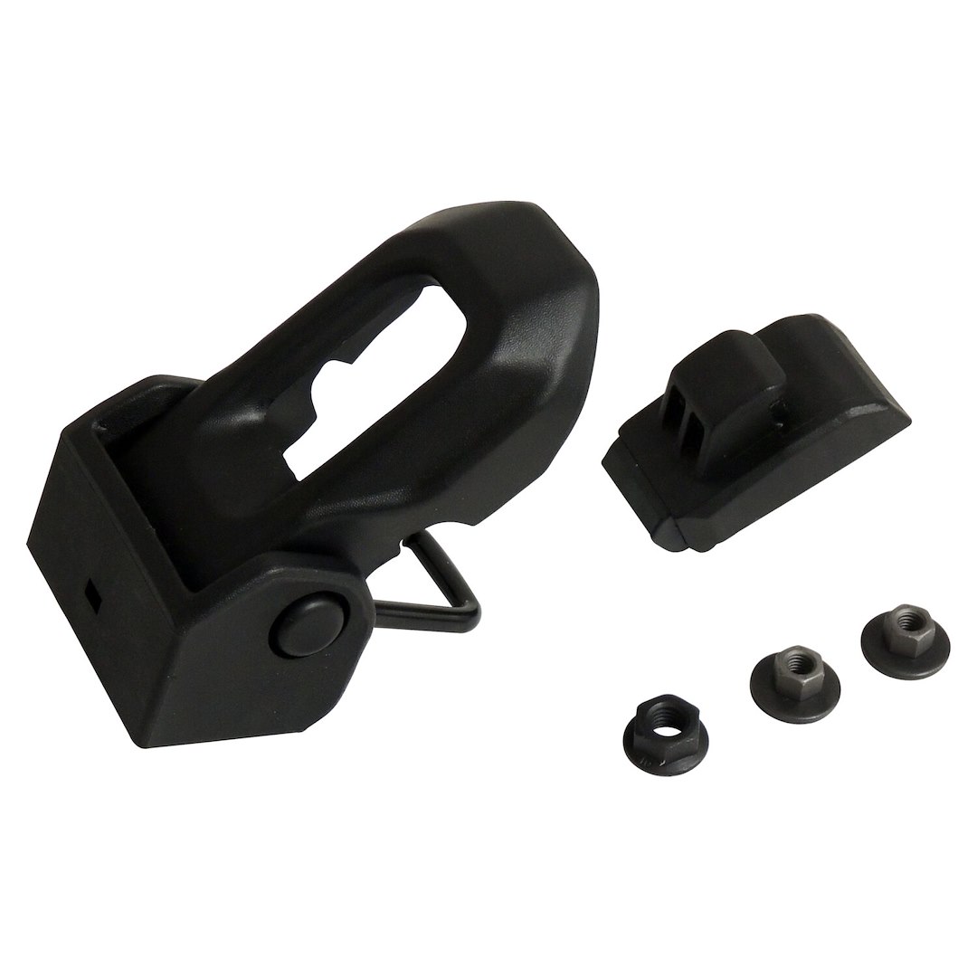 Crown Automotive Hood Latch, Black, Plastic/ Rubber/ Steel, With Hood Catch Bracket and Mounting Hardware, Single – 68240952K