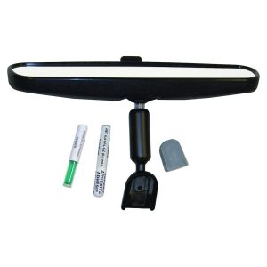 Crown Automotive Interior Rear View Mirror, Non Auto Dimming, Flat Glass, Standard Design, 9-3/4 Inch Width, Painted, Black, Plastic – 8993023K