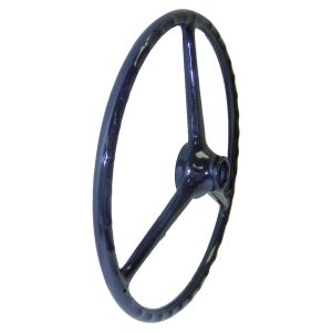 Crown Automotive Steering Wheel, 17 Inch Diameter, 3 Spoke, Black, Without Cruise Control – 914047