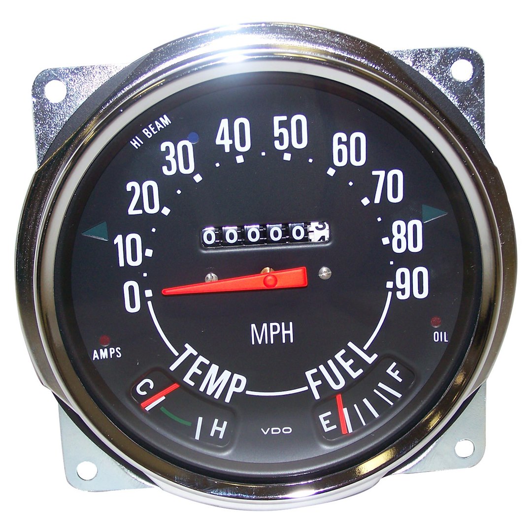 Crown Automotive Speedometer, OEM Replacement, Full Sweep, Analog, 0-90 MPH, With Speedometer/ Fuel Level/ Temperature – 914845