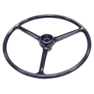 Crown Automotive Steering Wheel, 3 Spoke, Black Spokes and Wheel, Without Cruise Control Buttons, For 2-3/8 Inch Diameter Horn Button – 927417