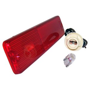 Crown Automotive Side Marker Light, Rear Side Marker Light, Red, Clear Bulb, Single – 994021K