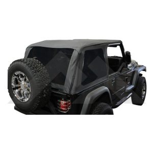 Crown Automotive Soft Top, Black, Fabric, With Soft Upper Doors, Includes Tinted Windows, Includes Hardware – BRT10135T