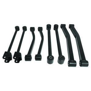 Crown Automotive Control Arm, Black, Steel/ Rubber, With Two Left/ Two Right/ Two Upper/ Two Lower Control Arms, Pack of 8 – CAK16