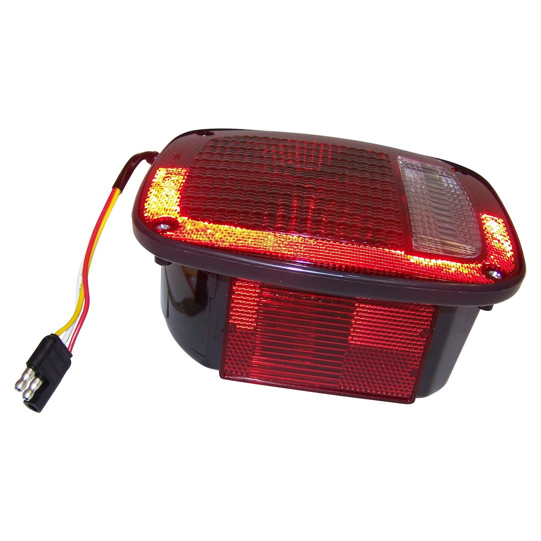 Crown Automotive Tail Light Assembly, Incandescent, Red Lens, Black Housing, Single – J5758254