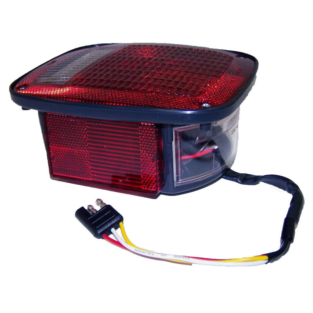 Crown Automotive Tail Light Assembly, Incandescent, Red Lens, Black Housing, Single – J5758255