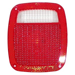 Crown Automotive Tail Light Lens, Red Lens, Rectangular, Single – J8129642
