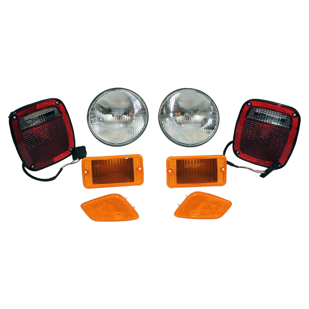 Crown Automotive Vehicle Light Upgrade Kit, With Two Headlights/ Two Side Marker Lights/ Two Parking Lights/ Two Tail Lights – LK6