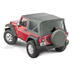 Crown Automotive Soft Top, Black, Fabric, Uses Factory Full Steel Doors, Includes Tinted Windows, Includes Hardware – RT10935T