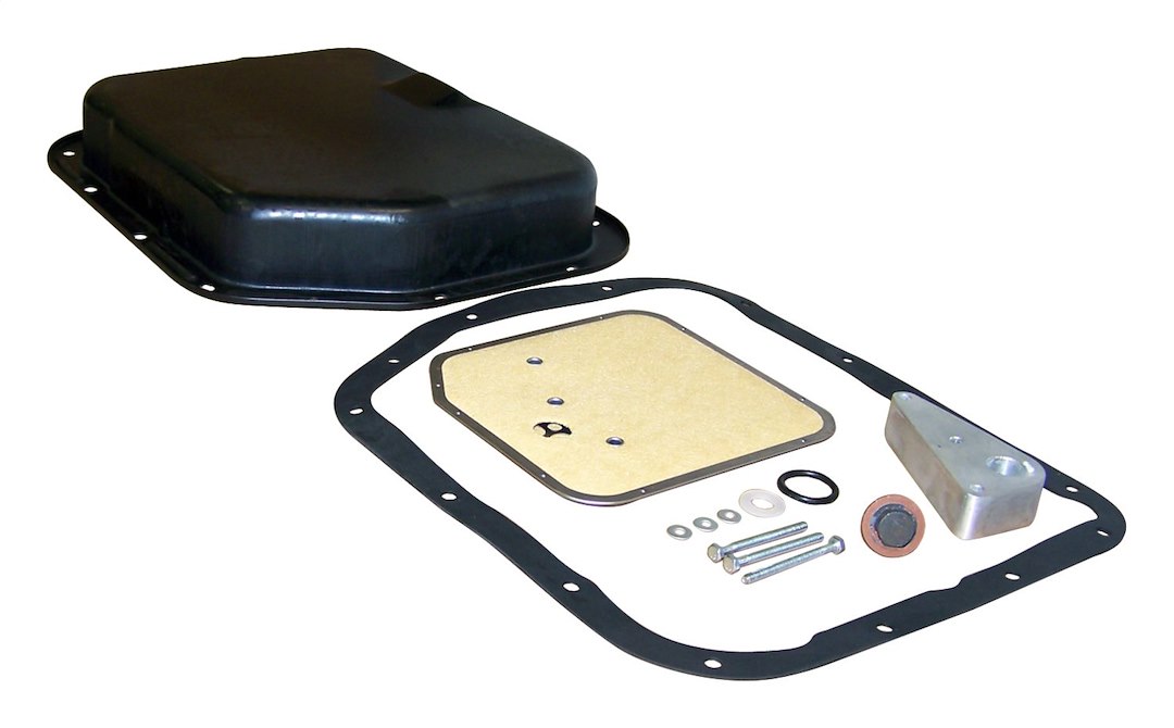 Crown Automotive Auto Trans Oil Pan, Rt Off-Road, For Use with A904/ A999 Transmission, 1 Additional Quart Capacity, Black, Steel – RT24001