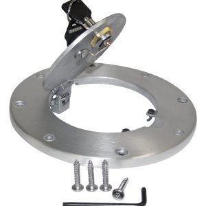 Crown Automotive Fuel Door, Rt Offroad, Riveted Ring, Brushed Aluminum, Locking – RT26039