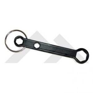Crown Automotive Wrench, Rt Offroad, Boxed End, 1/2 Inch/ 5/16 Inch/ 1/4 Inch, Flat, Hex, Painted, Steel, Single, With Keychain Ring – RT26089
