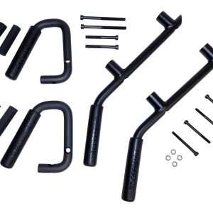 Crown Automotive Interior Grab Bar, Rt Offroad, Powder Coated, Black, Steel, Windshield and Sound Bar Mount, Set of 4 – RT27063
