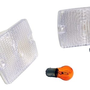 Crown Automotive Parking/ Turn Signal Light Assembly, Rt Off-Road, Clear Lens, Amber Bulbs, Set of 2 – RT28012