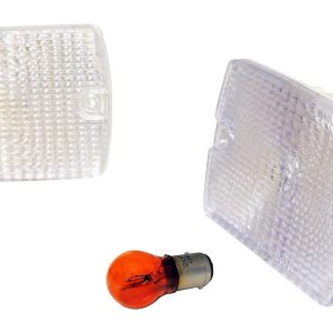 Crown Automotive Parking/ Turn Signal Light Assembly, Rt Off-Road, Clear Lens, Amber Bulbs, Set of 2 – RT28012