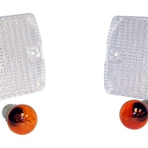 Crown Automotive Parking/ Turn Signal Light Assembly, Rt Off-Road, Clear Lens, Amber Bulbs, Set of 2 – RT28012