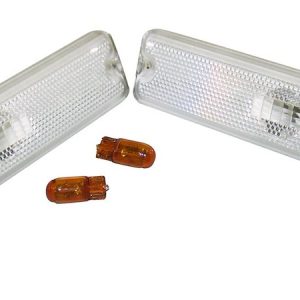 Crown Automotive Side Marker Light, Rt Offroad, Fender Mount, Clear Lens, Clear Trim, 194 Bulbs, Amber, Set of 2 – RT28013