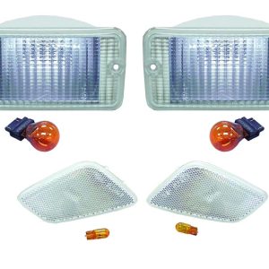 Crown Automotive Parking/ Turn Signal Light Assembly, Rt Off-Road, Clear Lens, Amber Bulbs, Set of 4 – RT28015