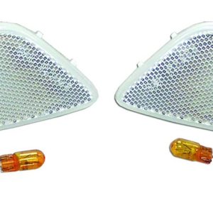 Crown Automotive Side Marker Light, Rt Off-Road, Fender Mount, Clear Lens, Clear Trim, 194 Bulbs, Amber, Set of 2 – RT28017
