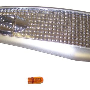 Crown Automotive Side Marker Light, Rt Off-Road, Fender Mount, Clear Lens, Chrome Trim, Incandescent Bulb, Amber Bulb, Single – RT28026