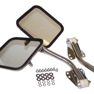 Crown Automotive Exterior Mirror, Rt Offroad, Aftermarket Replacement, Set of 2, Silver, Manual, Foldaway, Without Heated Mirrors – RT30003