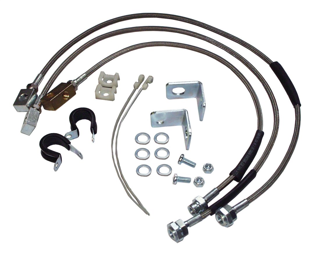 Crown Automotive Brake Line, Rt Off-Road, Rubber, Use with Up to 6 Inch Lift, Pair – RT31015