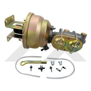 Crown Automotive Brake Power Booster, 8 Inch Dual Diaphragm, With 1 Inch Bore Master Cylinder and Bench Bleeding Kit – RT31018