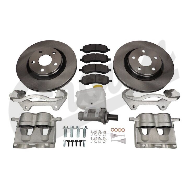 Crown Automotive Brake Conversion Kit, Performance Upgrade, Front Axle, Unpainted, Black/ White – RT31050
