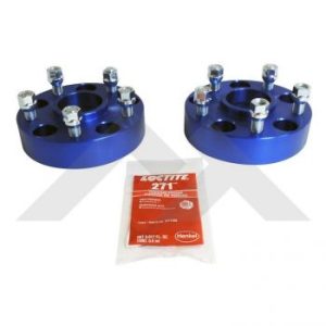 Crown Automotive Wheel Spacer, Rt Off-Road, 5 X 5.00 Inch Bolt Pattern, 1-1/2 Inch Width, Anodized Blue, Aluminum and Steel, Set of 2 – RT32018