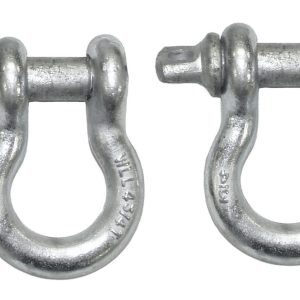 Crown Automotive D-Ring, Rt Off-Road, With 3/4 Inch Pin, 9,500 Pound Weight Rating, Zinc Coated, Silver, Steel, Set of 2 – RT33005