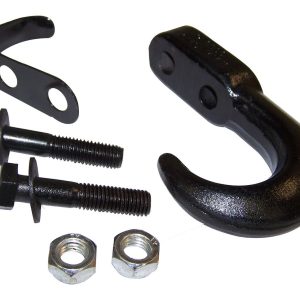Crown Automotive Tow Hook, Functional, J Hook, Painted, Black, Steel, Single – RT33015