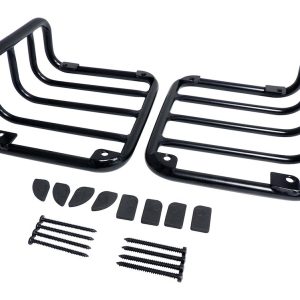 Crown Automotive Tail Light Guard, Rt Offroad, Traditional Style, Powder Coated, Black, Stainless Steel, Set of 2 – RT34102