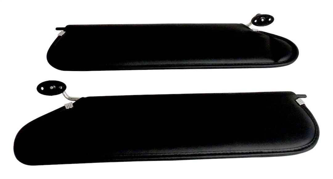 Crown Automotive Sun Visor, Rt Off-Road, Without Mirror, Black, Vinyl, Set of 2 with Brackets – RT52004