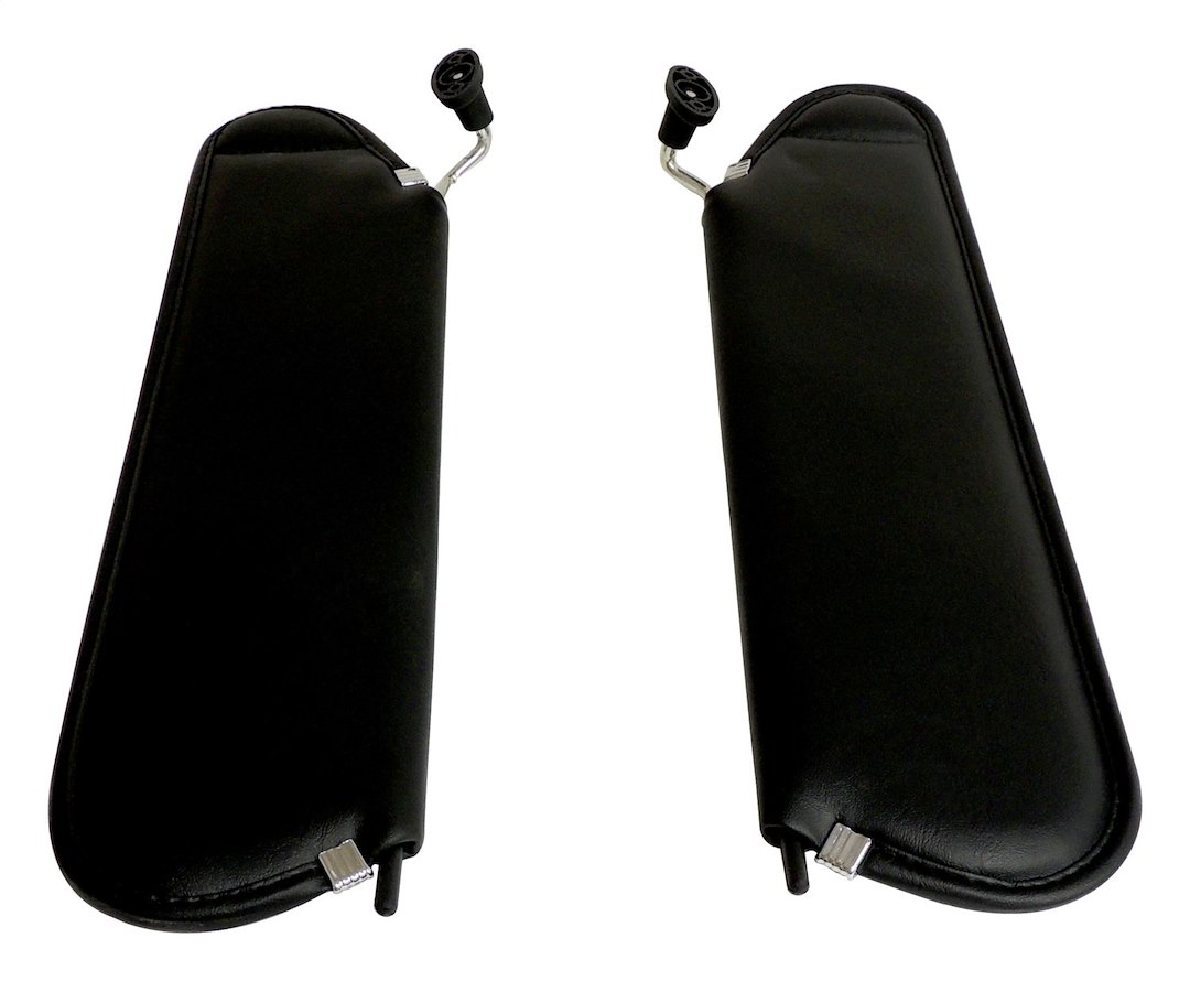 Crown Automotive Sun Visor, Rt Off-Road, Without Mirror, Black, Vinyl, Set of 2 with Brackets – RT52004