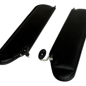 Crown Automotive Sun Visor, Rt Off-Road, Without Mirror, Black, Vinyl, Set of 2 with Brackets – RT52004