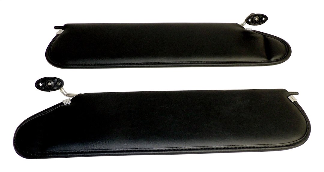 Crown Automotive Sun Visor, Rt Off-Road, Without Mirror, Black, Vinyl, Set of 2 with Brackets – RT52004