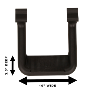 Carr Truck Step, Hoop II, Cab Mount, Direct-Fit, Set of 2, Flat Step, Non-Extendable, Stationary, Textured Powder Coated, Matte Black – 102551