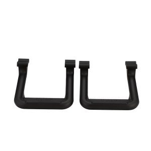 Carr Truck Step, Hoop II, Cab Mount, Direct-Fit, Set of 2, Flat Step, Non-Extendable, Stationary, Textured Powder Coated, Matte Black – 108221