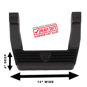Carr Truck Step, Ld Step, Cab Mount, Multi-Fit, Single, Flat Step, Non-Extendable, Stationary, Powder Coated, Black, Aluminum – 118221-1
