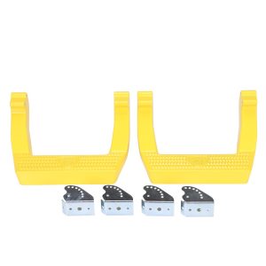 Carr Truck Step, Ld Step, Cab Mount, Multi-Fit, Set of 2, Flat Step, Non-Extendable, Stationary, Powder Coated, XP7 Safety Yellow, Aluminum – 114997