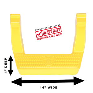 Carr Truck Step, Ld Step, Cab Mount, Multi-Fit, Set of 2, Flat Step, Non-Extendable, Stationary, Powder Coated, XP7 Safety Yellow, Aluminum – 114997