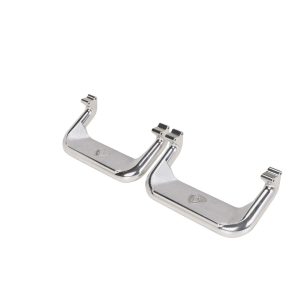 Carr Truck Step, Super Hoop, Cab Mount, Direct-Fit, Set of 2, Flat Step, Non-Extendable, Stationary, Polished, Aluminum – 127442
