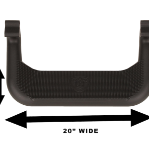 Carr Truck Step, Super Hoop, Cab Mount, Direct-Fit, Set of 2, Flat Step, Non-Extendable, Stationary, Powder Coated, Black, Aluminum – 129771