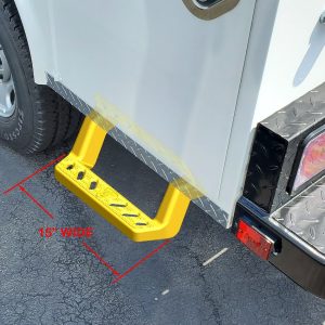 Carr Truck Step, Service Truck Box Mount, Single, Flat Step, Non Extendable, 500 Pound Weight Capacity, Stationary, Textured Powder Coated – 150101-1