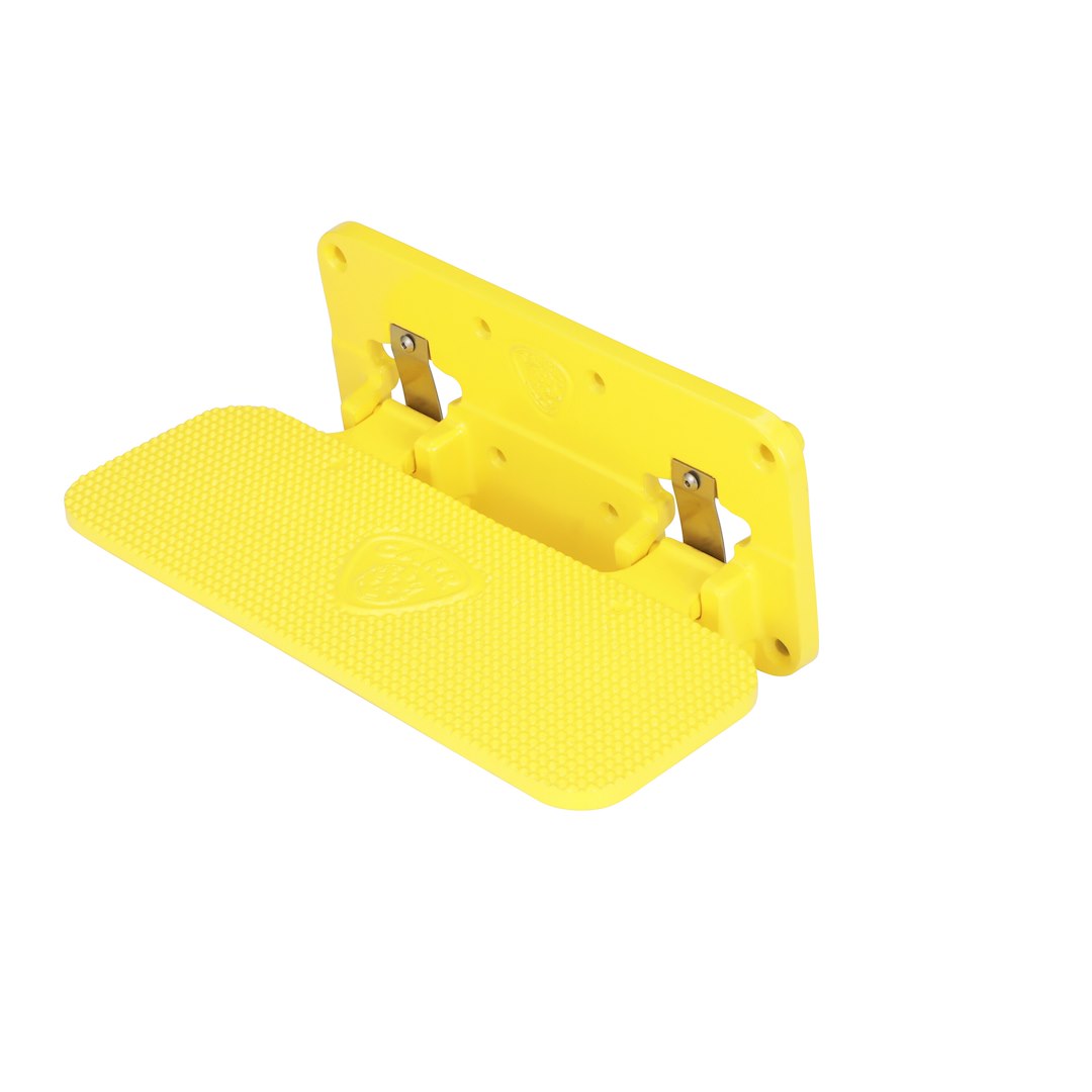 Carr Truck Step, Mega, Bolt-On Surface Mount, 14 X 6 Inch, Single, Flat Step, 500 Pound Capacity, Non-Extendable, Foldable, Powder Coated – 190007