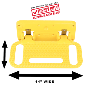 Carr Truck Step, HD Mega, 2 or 2-1/2 Inch Receiver Hitch Mount, Single, Flat 14 Inch Width X 8 Inch Depth Step, 500 Pound Capacity – 193017
