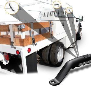 Carr Exterior Grab Bar, Powder Coated, Black, Aluminum, Bolt-On, With Molded Grip, Single – 200031