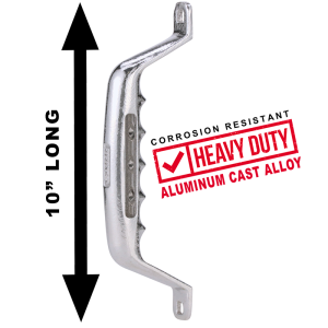 Carr Exterior Grab Bar, Polished, Aluminum, Bolt on, With Molded Grip, Single – 200032