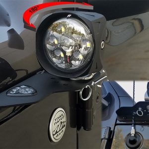 Carr Driving/ Fog Light Mounting Bracket, 180 Degree, Factory Cowl Mount, Mounts 3 Inch Light, Rotates 180 Degrees, With Antenna Cut Out – 210291
