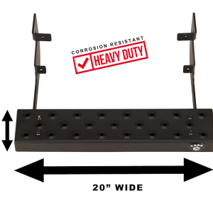 Carr Truck Step, Factory, Cab Mount, Direct-Fit, Set of 2, 20 Inch Flat Step, Non-Extendable, Stationary, Powder Coated Black Steel – 451001